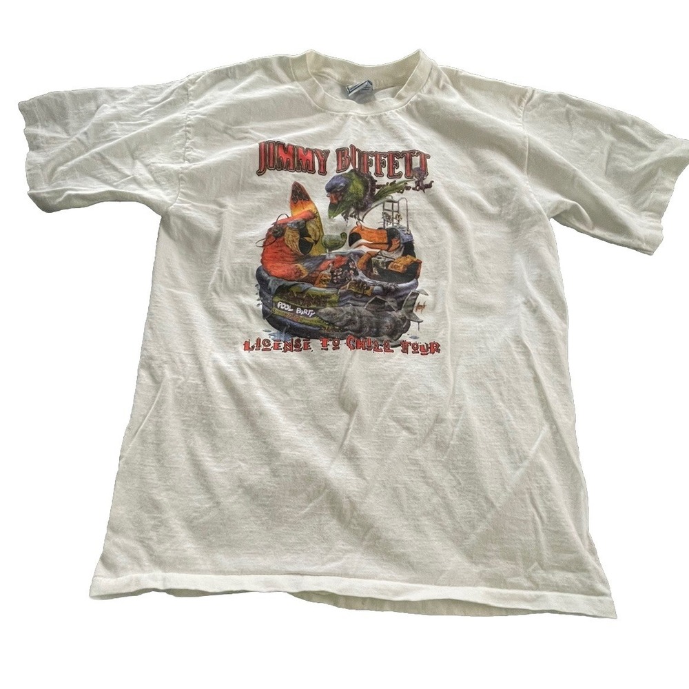 Jimmy Buffett License to Chill Concert T-Shirt All Sport Made USA 2004 Sz Large